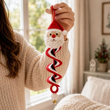 ☃️Crochet Snowman Spiral Ornament DIY Kit | Complete Beginner-Friendly Set with Soft Yarn, Crochet Hook, Festive Beads, Snowflakes & Step-by-Step Guide 🧶🎄✨