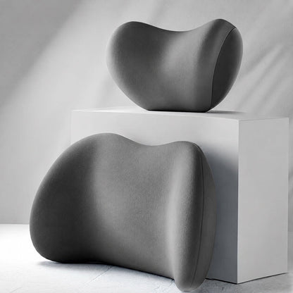 Car Neck & Lumbar Support Pillow Set – Memory Foam Headrest & Lower Back Cushion for Comfortable Driving