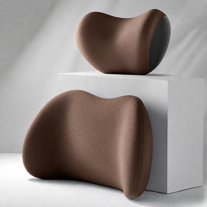 Car Neck & Lumbar Support Pillow Set – Memory Foam Headrest & Lower Back Cushion for Comfortable Driving