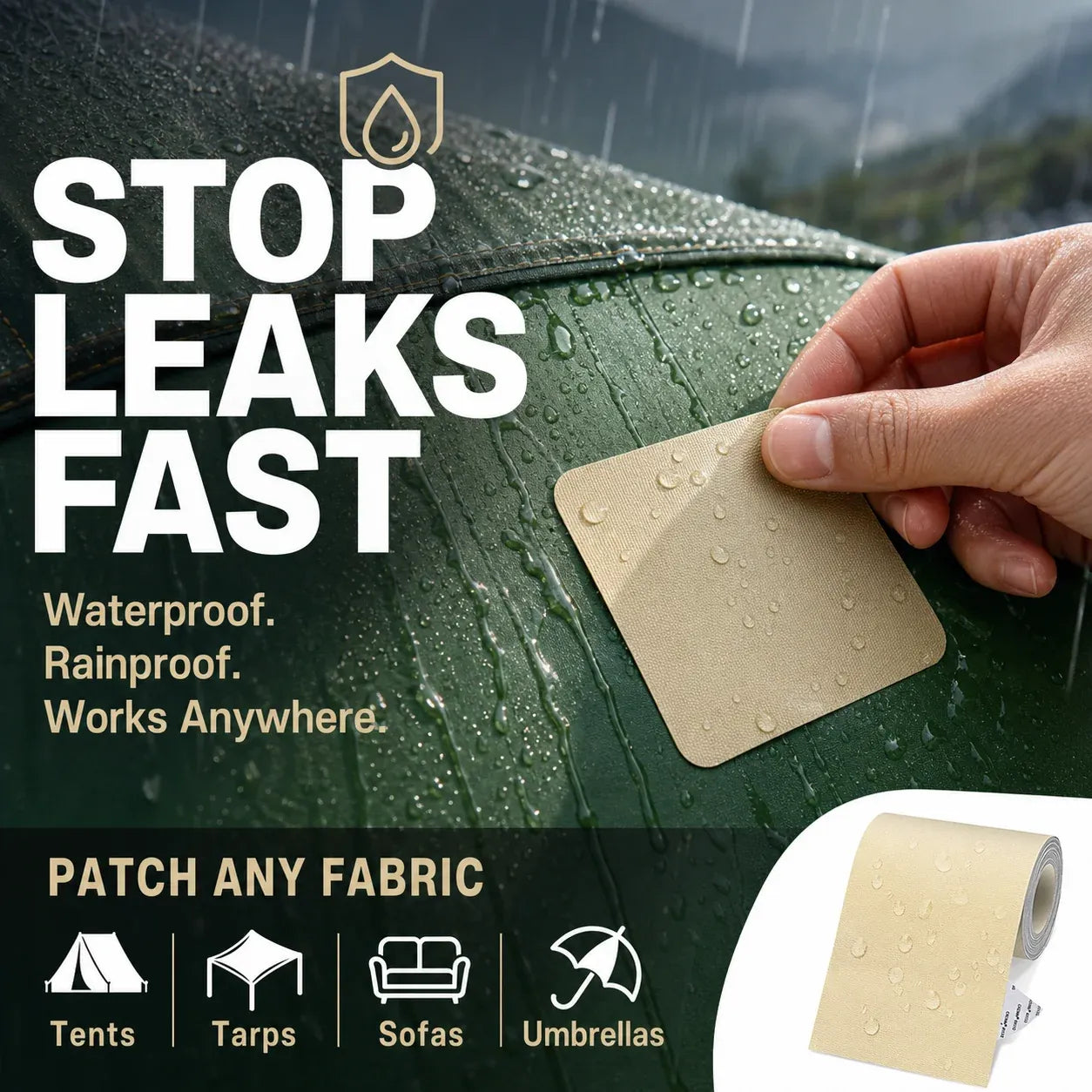 Self-adhesive tarpaulin repair patc