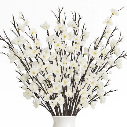 🌸 Artificial Plum Blossom Branches – Realistic Silk Flower Decor