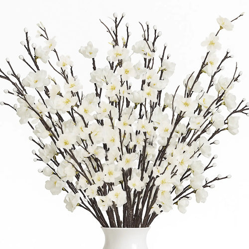 🌸 Artificial Plum Blossom Branches – Realistic Silk Flower Decor