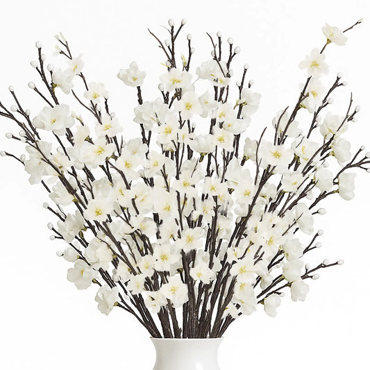 🌸 Artificial Plum Blossom Branches – Realistic Silk Flower Decor