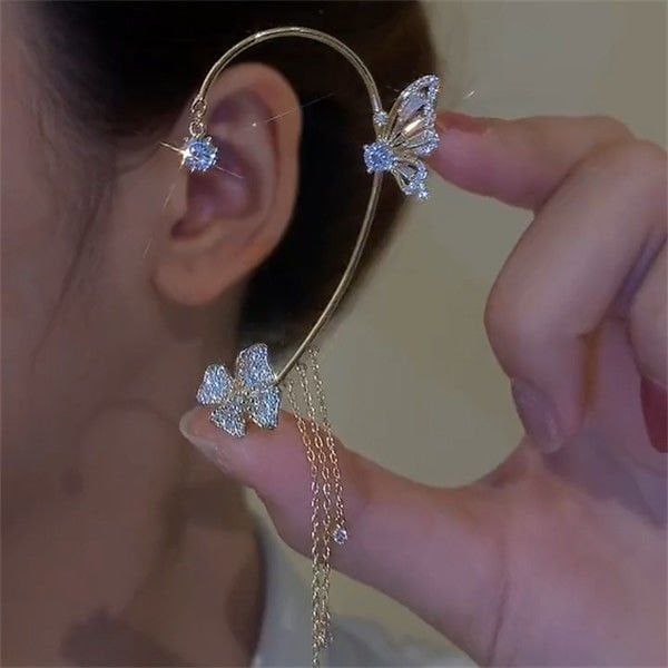 Buy One Get One Free！✨Butterfly Tassel Style Zircon Earrings | Perfect Gift🎁