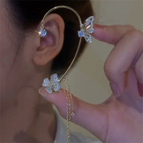 Buy One Get One Free！✨Butterfly Tassel Style Zircon Earrings | Perfect Gift🎁