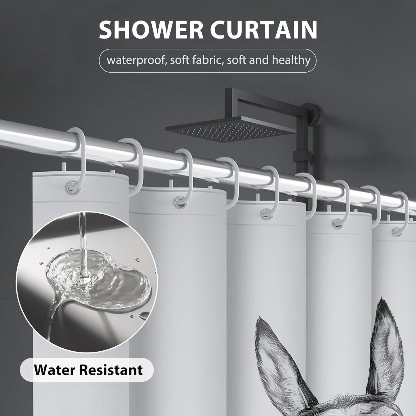 "Are You Pooping?" Donkey Shower Curtain
