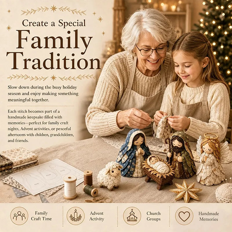 ✨ DIY Patchwork Nativity Scene Sewing Kit