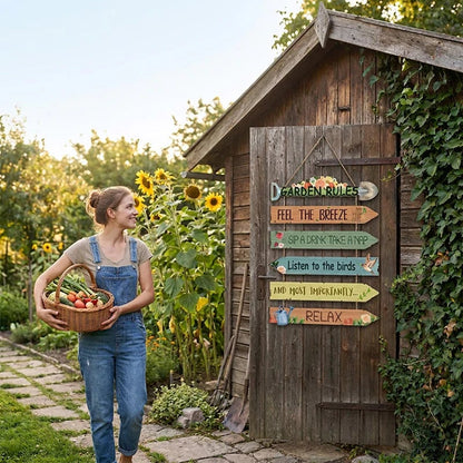 🏡✨Vintage Rustic Wooden Garden Hanging Plaque 🌿