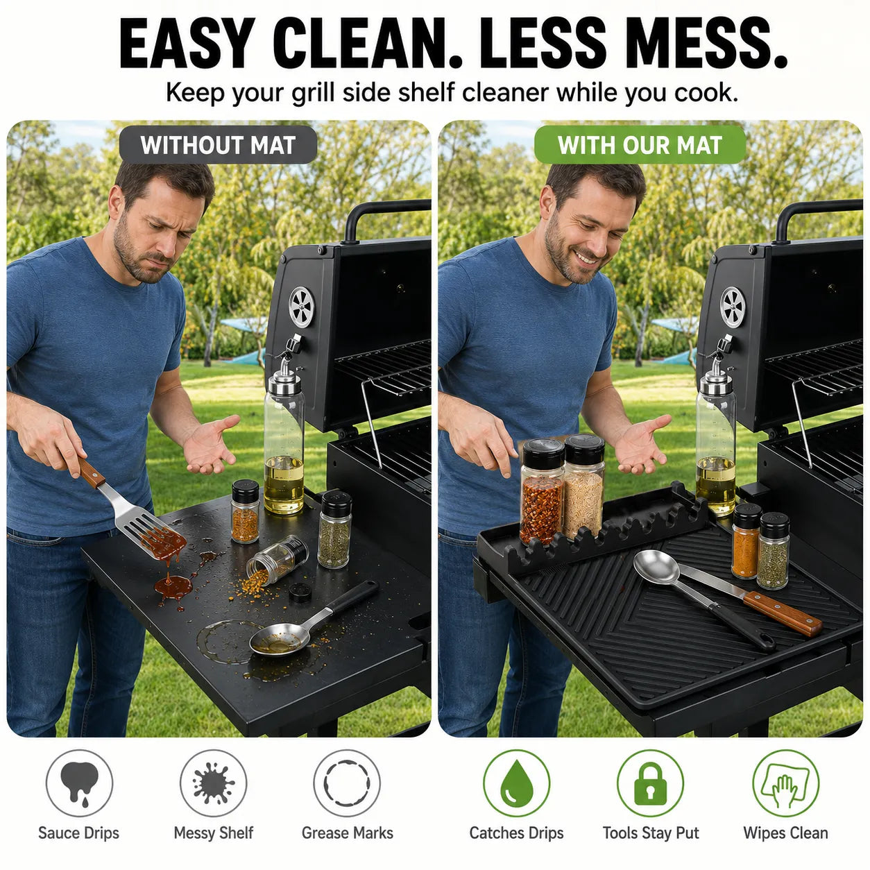 16.5x11" Silicone Mat – Heat Resistant, Dishwasher Safe, Non-Slip for Grill & Counter🔥Buy 2 Get 10% Off