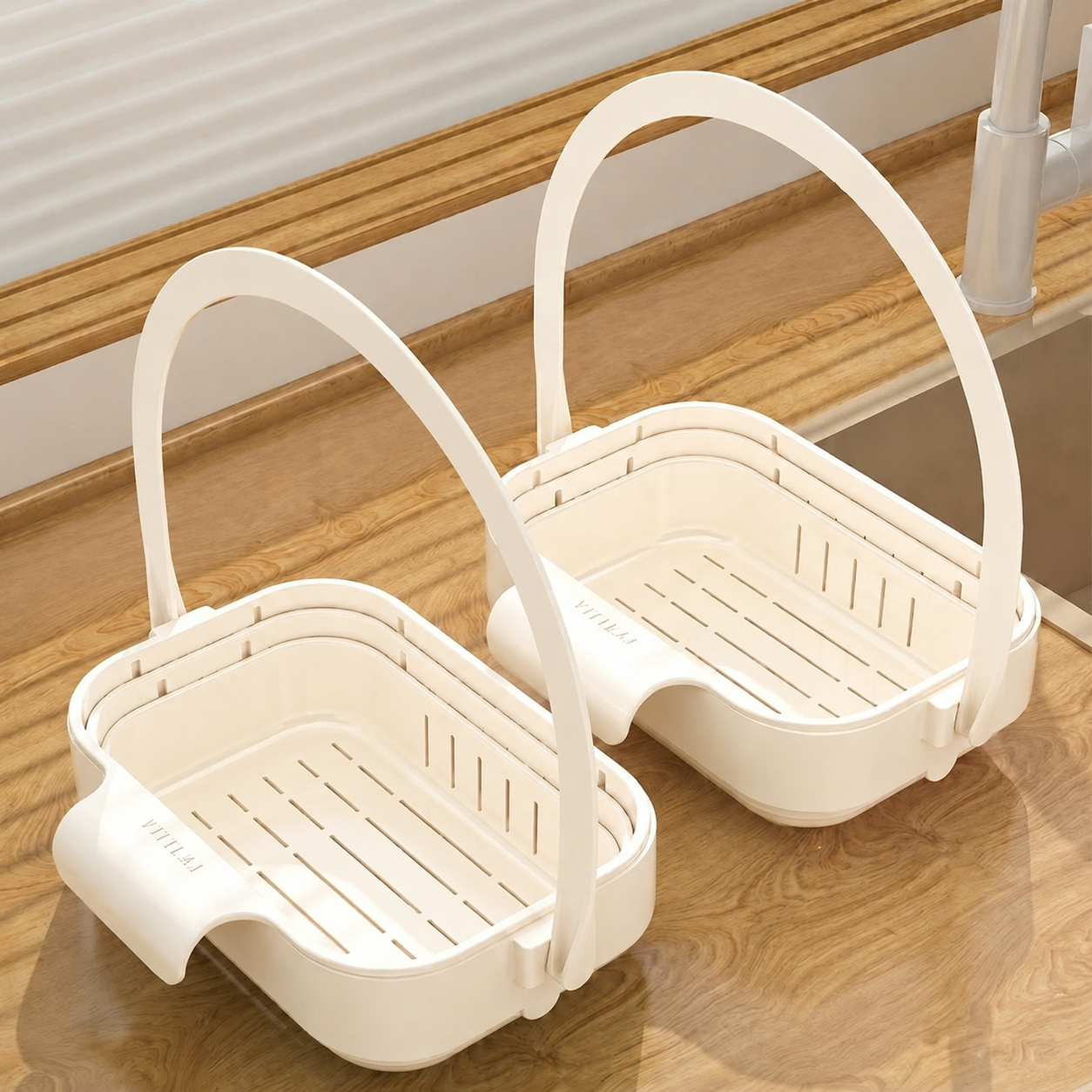 Foldable Hanging Kitchen Sink Drain Basket, Stainless Steel Kitchen Accessories