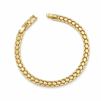✨ Double Win: Buy 2 Get 1 FREE + 50% OFF 💫 Gold Snake-Scale Chain Bracelet – Liquid Shine, Textured Luxe 🌟