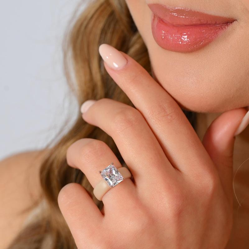 🔥Renfit Silicone Ring – 10×8 mm Emerald Cut CZ | Patent-Pending Design - GlowStone Collection🥳Buy 2 Get 10% Off