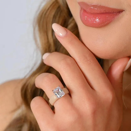 Renfit Silicone Ring – 10×8 mm Emerald Cut CZ | Patent-Pending Design - GlowStone Collection