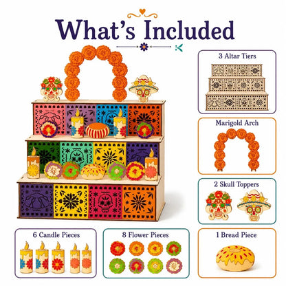 ✨Mexican Day of the Dead Wooden Altar Display Set 🎃