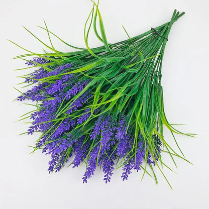 🏡 Artificial Lavender Monkey Grass Set – Realistic Outdoor Greenery