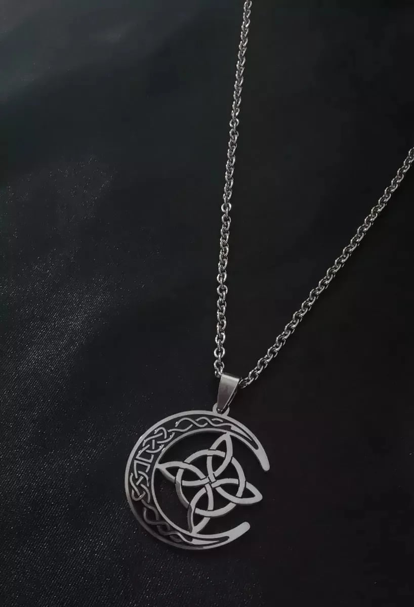 🥳🥳Celtic Knot Crescent Steel Pendant Necklace 🔥🔥Buy 2 Get 1 Free