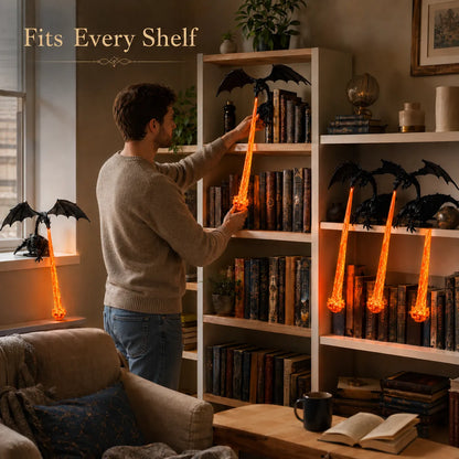 Dark Aesthetic Dragon Bookshelf Ornament for Home Study Scene