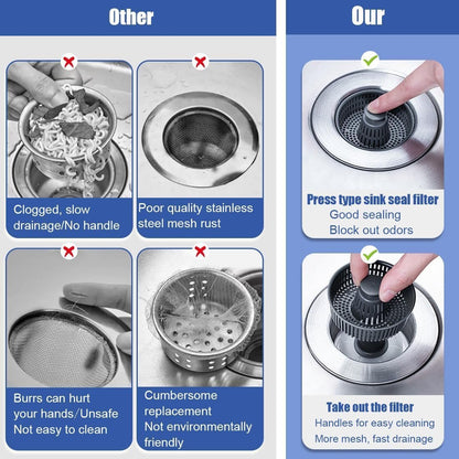 🔥New Upgraded Sink Bounce Core Drain Strainer