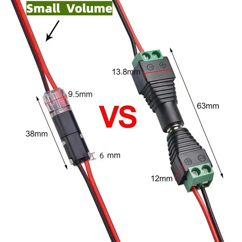 🔥Double-Wire Plug-in Connector Led Light Strip Connectors 2 Pin