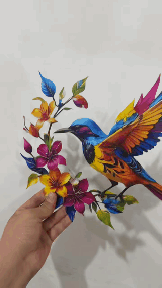 Hummingbird Bloom Metal Wall Art