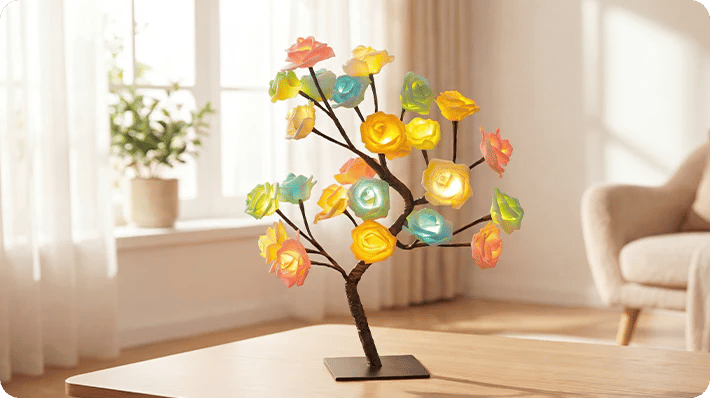 📢📢70% OFF!!⏰🌹Rose Flower Design Tree Night Light🌟