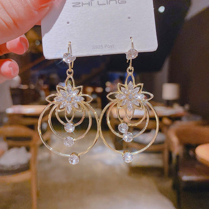 🎁Geometric multi-layered circle flower earrings