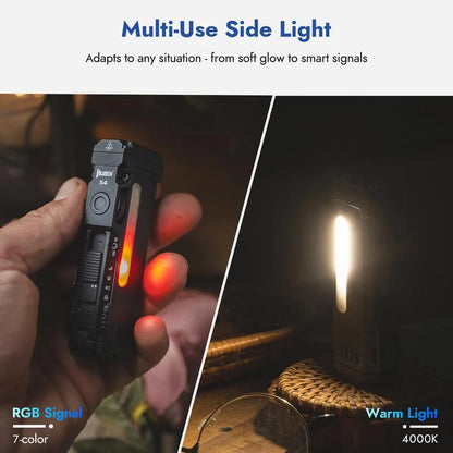 LED work light with 180° rotating head
