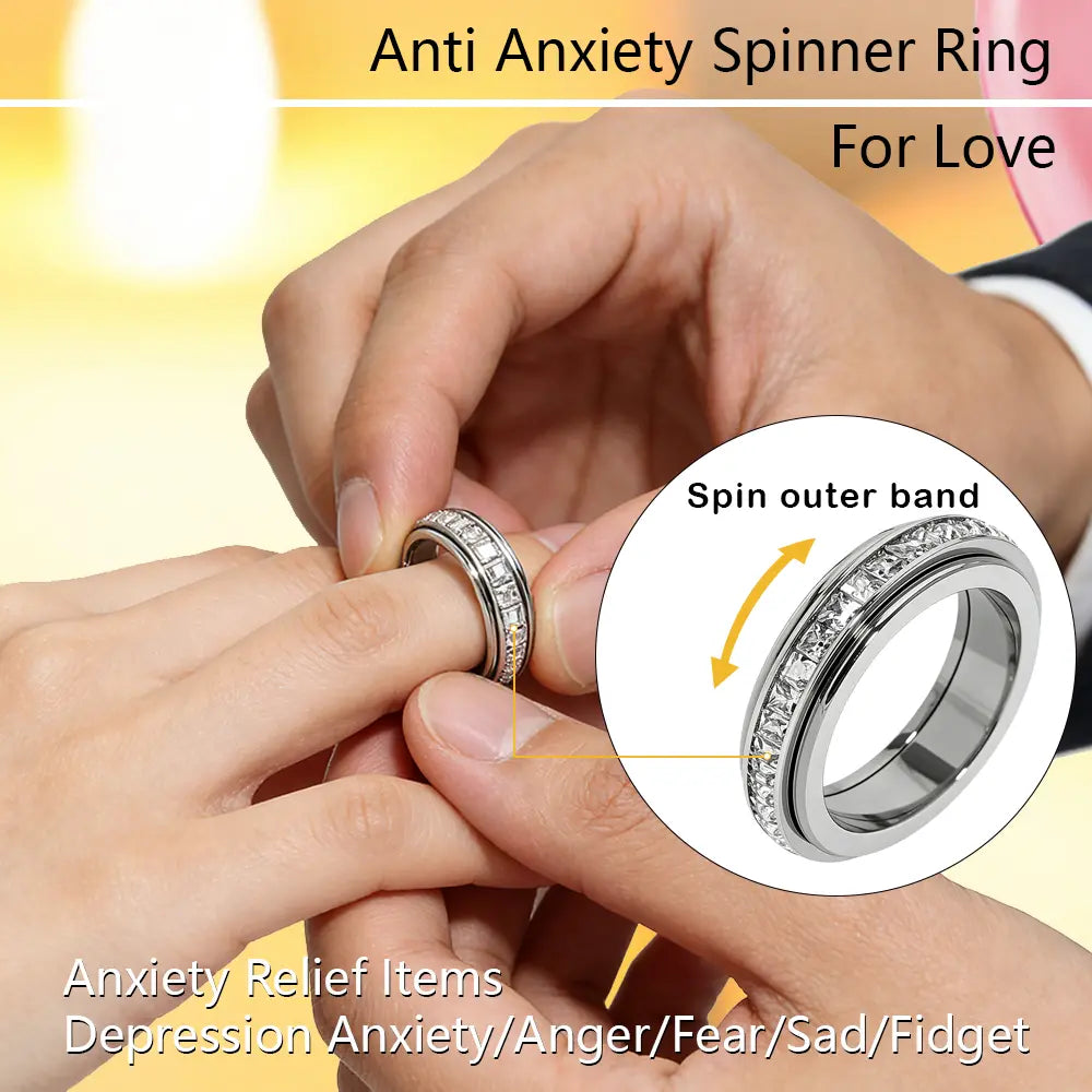 Anxiety Rings for Women and Men Titanium Steel