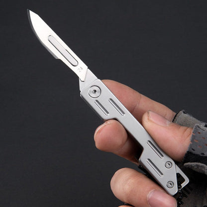 👉 🔪 Stainless Steel EDC Folding Knife + 10 Blades