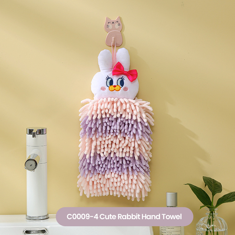 🧼✨ Thick Hanging Cartoon Coral Fleece Hand Towel | Save 60% Today Only