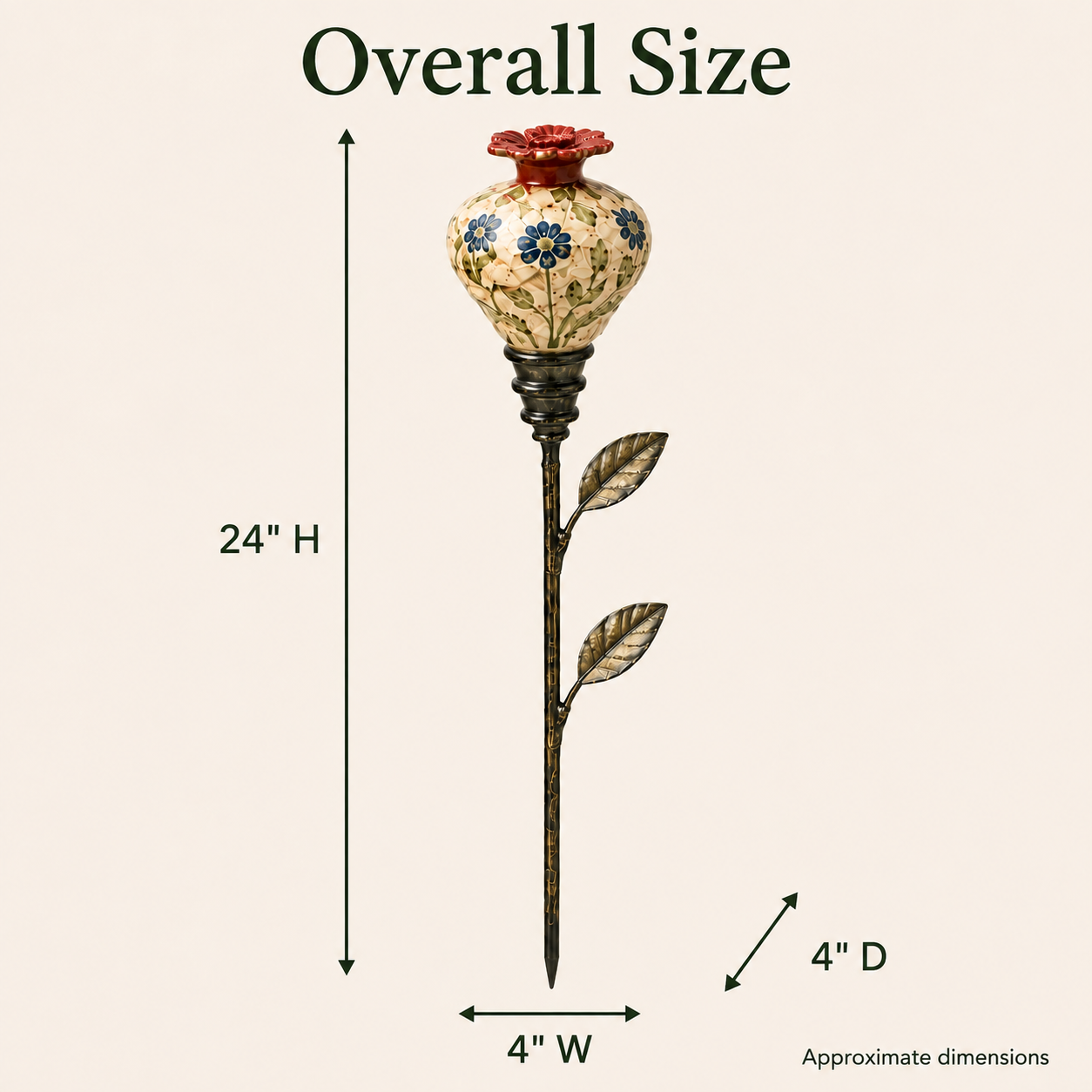 Retro hummingbird feeder garden pole