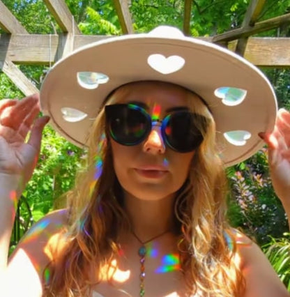 🌙🧡 Suncatcher Cowgirl Straw Prism Hat