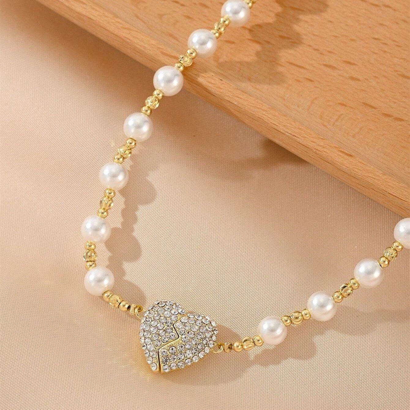New Magnetic Pearl Heart Necklace🥰