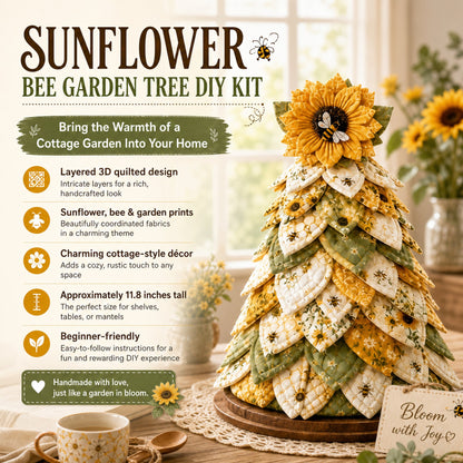🔥LAST DAY 50% OFF -🌻Sunflower Bee Garden Tree DIY Kit-Handmade Fabric Tabletop Tree Decor