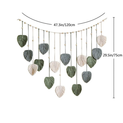 🌿Bohemian macrame leaf wall hanging🌱