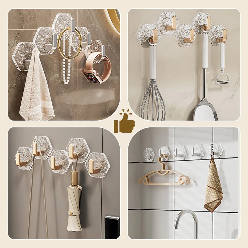 10 PCS Punch-Free Ripple Wall Adhesive Hooks🥳