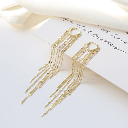 🔥Limited Time 50% Off✨14K Gold Plated Long Tassel Earrings for Women
