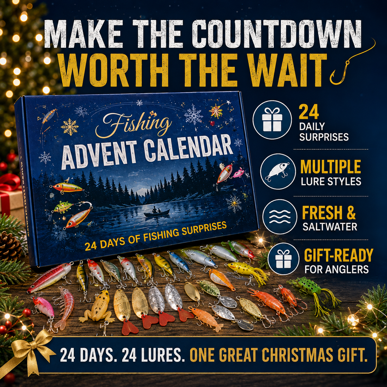 🎣Fishing Advent Calendar-24 Fishing Lures