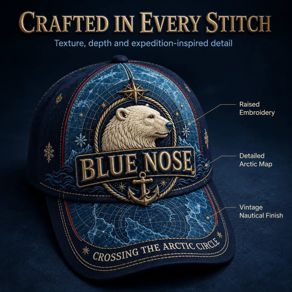 Vintage “Blue Nose” Arctic Circle Crossing Polar Bear 3D Commemorative Baseball Cap