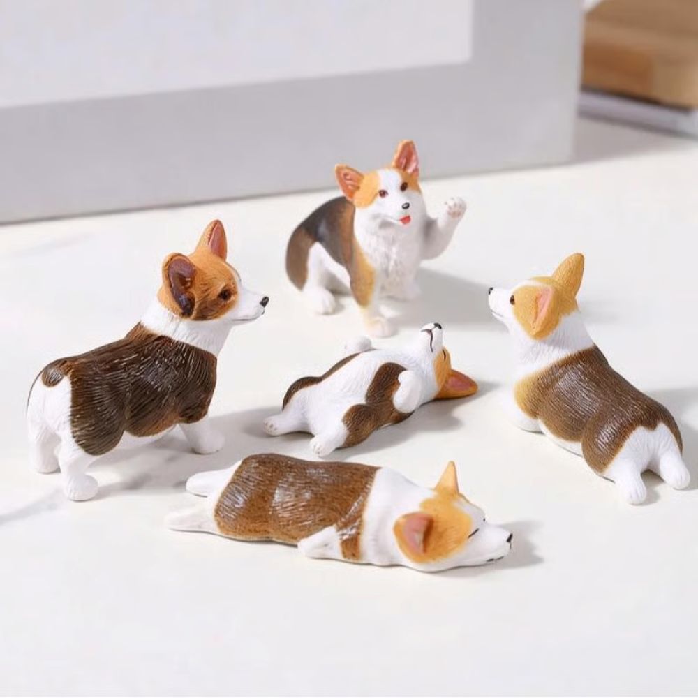 🐱Hand-Painted Mini Cat Desk Figurines 🐶- Set of 5 Cute Cartoon Kitty Companions