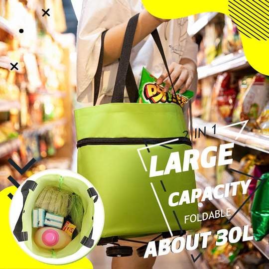 🔥LAST DAY 40% OFF🔥 2 in 1 Foldable Shopping Cart Bag🎁