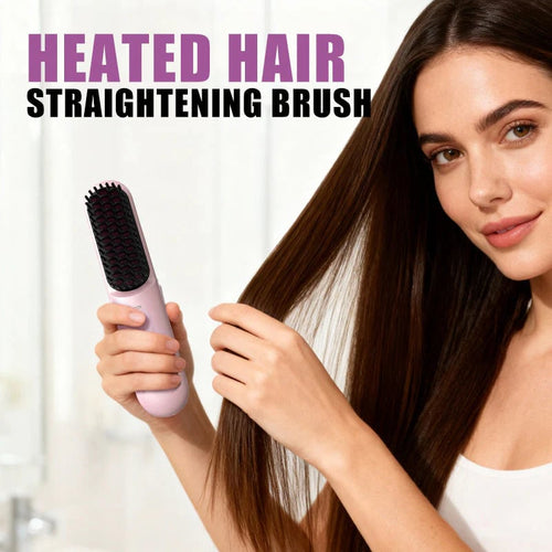 📢📢49% OFF !! ⏰ Cordless Ceramic Hair Straightening Brush
