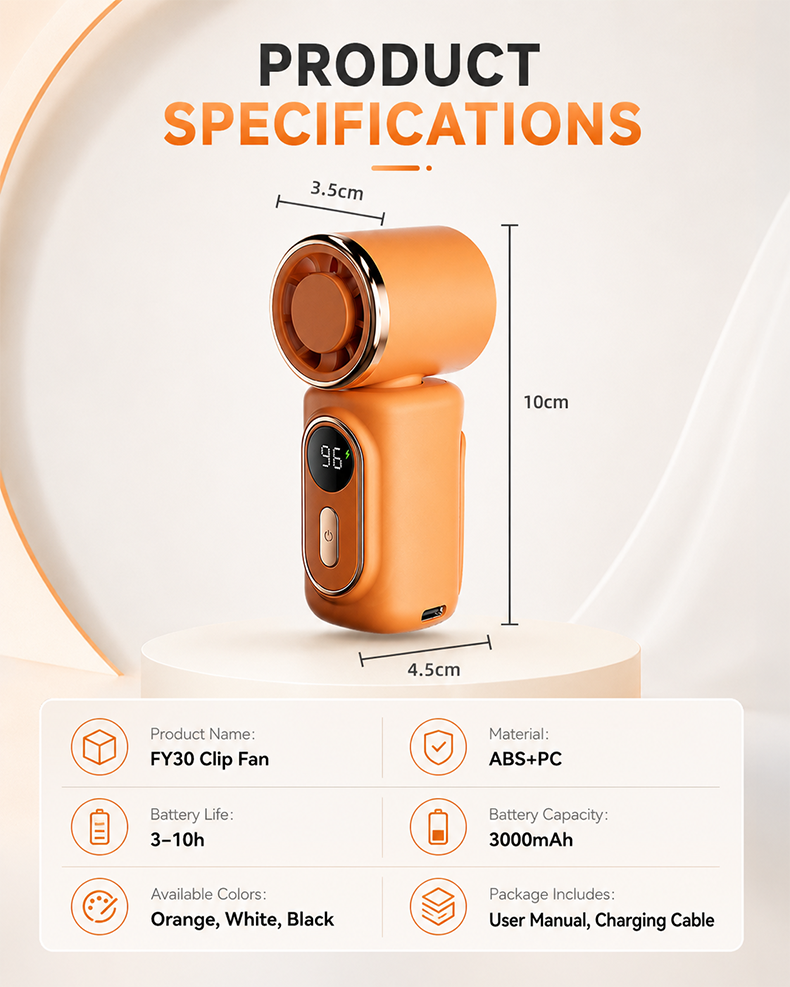 🔥 60% OFF Today! Mini Portable Handheld Clip-On Fan ❄️