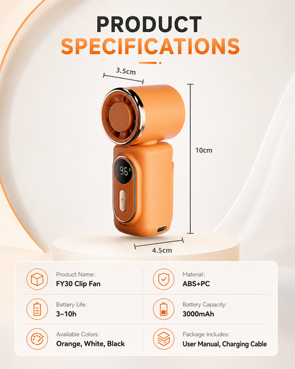 🔥 60% OFF Today! Mini Portable Handheld Clip-On Fan ❄️