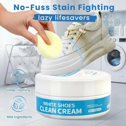 🔥🎁Waterless cleaning cream for white shoes with sponge