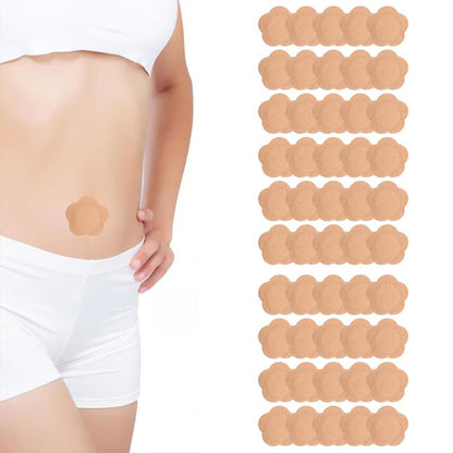 🔥50pcs  Pack Wrap for Belly Button🎁Self-Adhesive Patches Cover Patch Organic Disposable Spunlace Cloth Highly Absorbent Pad with Cotton, Oil Not Included (Skin Color)