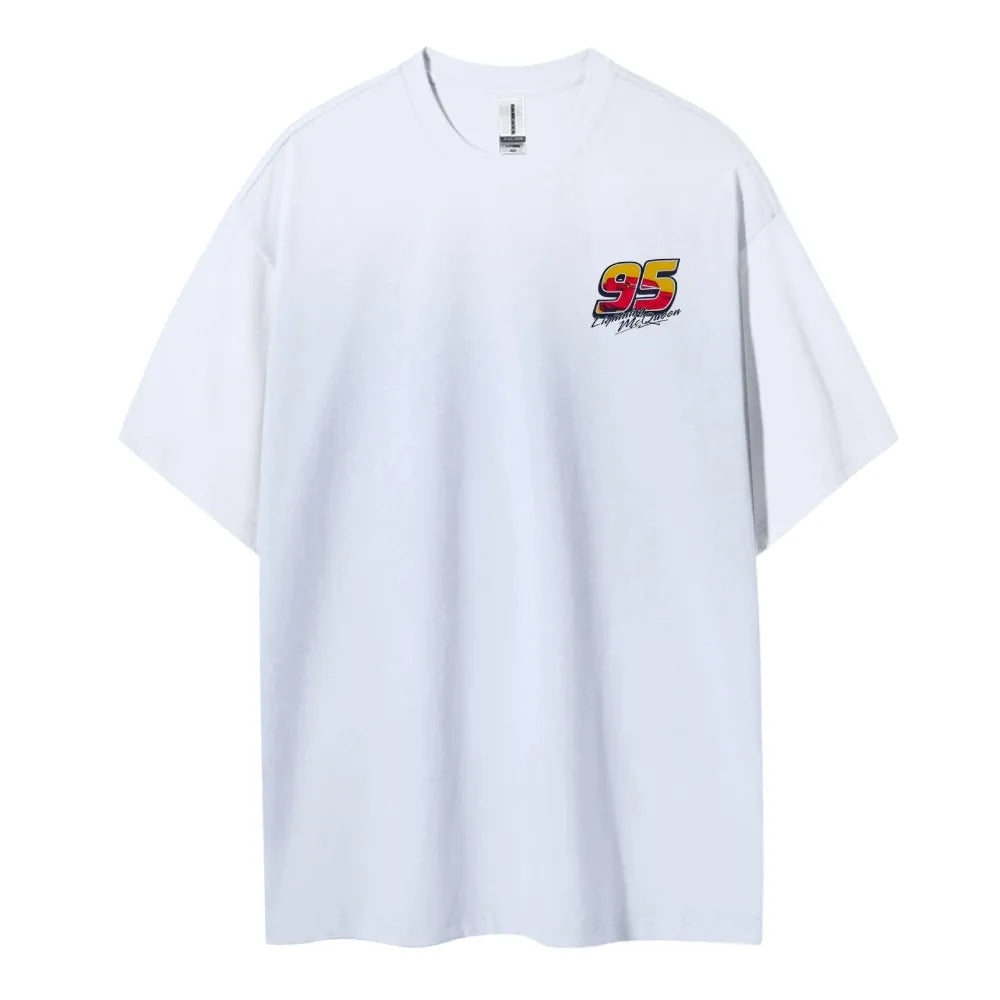 Crazy Racing McQueen Unisex Round Neck Anime T-shirt