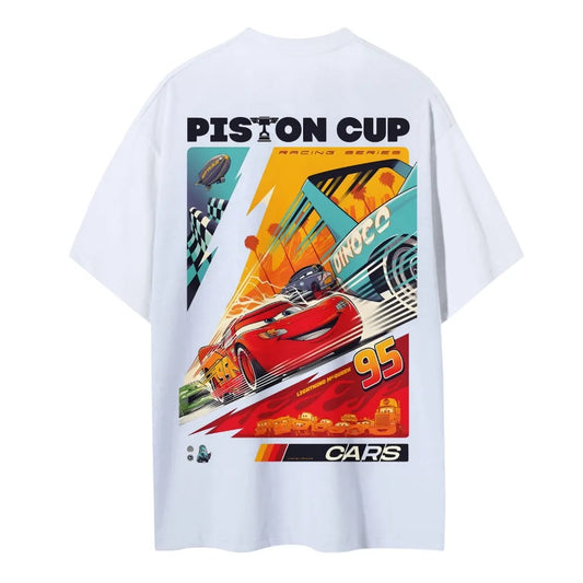 Crazy Racing McQueen Unisex Round Neck Anime T-shirt