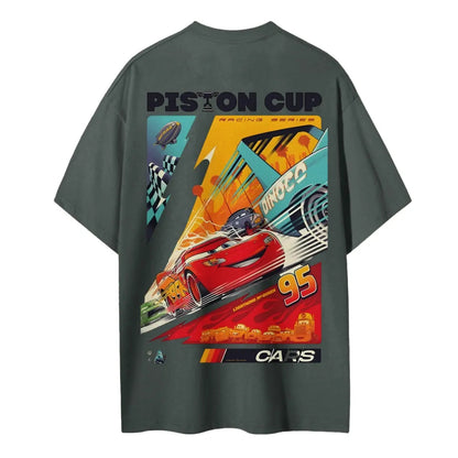 Crazy Racing McQueen Unisex Round Neck Anime T-shirt