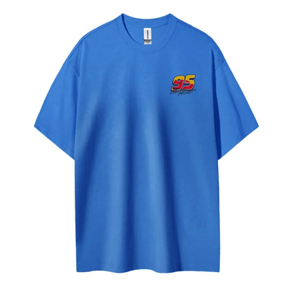 Crazy Racing McQueen Unisex Round Neck Anime T-shirt